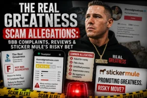 Read more about the article The Real Greatness Scam Allegations: BBB Complaints, Reviews, and Sticker Mule’s Risky Bet