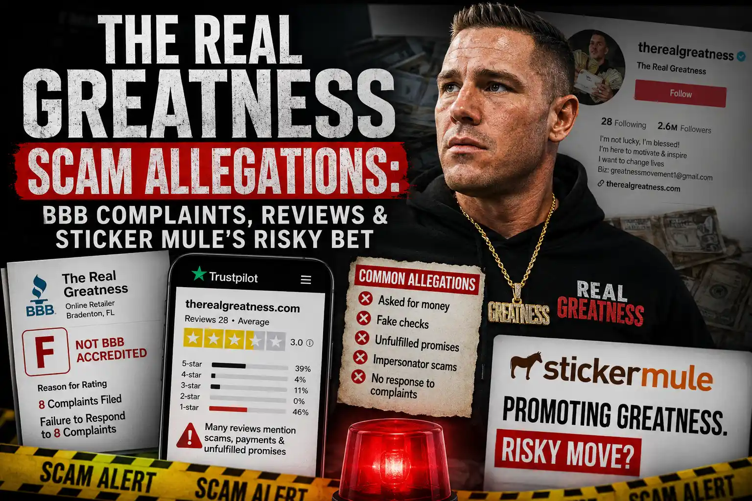 Read more about the article The Real Greatness Scam Allegations: BBB Complaints, Reviews, and Sticker Mule’s Risky Bet